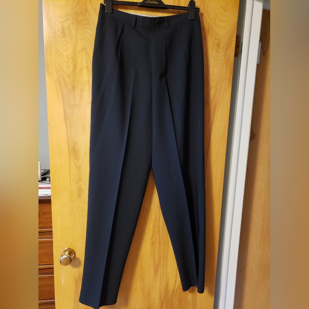 Classic 100% Wool Zanella Trouser. Women Size 12. Navy.